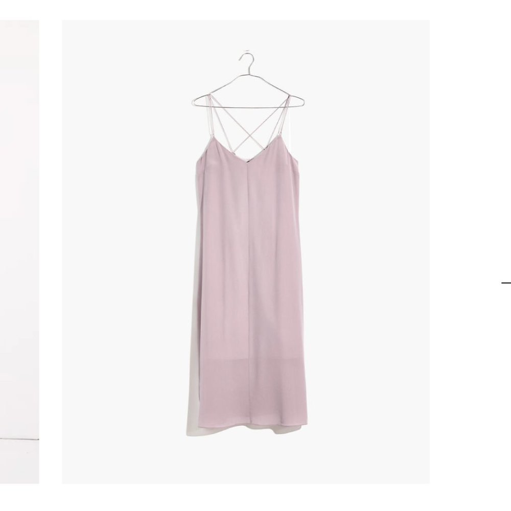 NWOT Madewell Silk Cross-Back Cami Slip Dress